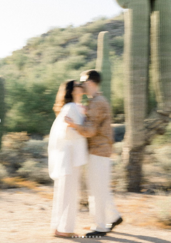 Casual Couple Engagement Photos in the Arizona desert 